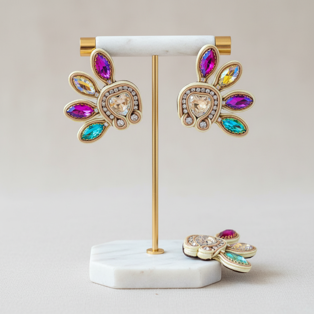Aretes en exhibidor