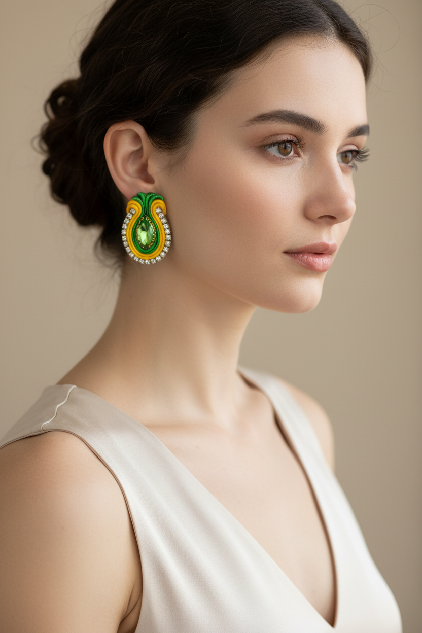 Aretes en modelo - tamaño ajustado